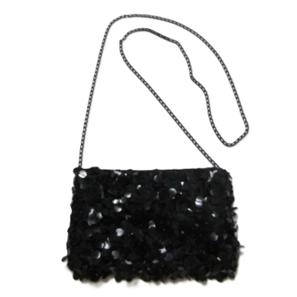 Sequin Formal Evening Bag Black by LaRegale LTD